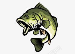 卡通手绘张开嘴的绿色鱼png免抠素材_新图网 https://ixintu.com 卡通手绘 张开嘴的绿色鱼 水中生物