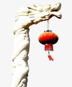 白色中国风华表灯笼装饰图案素材