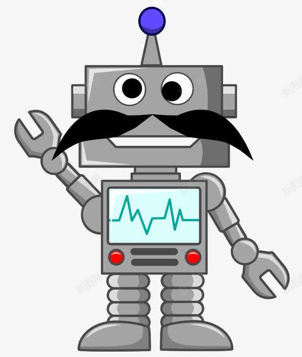 长胡子的卡通机器人png免抠素材_新图网 https://ixintu.com 卡通 卡通机器人 机器人 胡子
