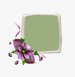 紫花边框可爱相框装饰图案高清图片