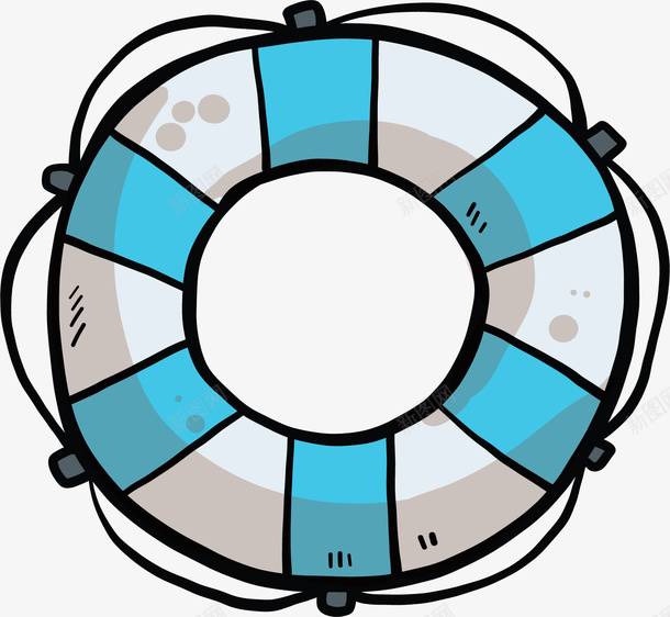 蓝白条纹的游泳圈矢量图ai免抠素材_新图网 https://ixintu.com 夏天 旅游季 旅游泳圈 泳圈 矢量png 蓝白条 矢量图