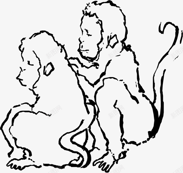 黑色猿人图标png_新图网 https://ixintu.com png图形 png装饰 手绘 猿人 装饰 黑色