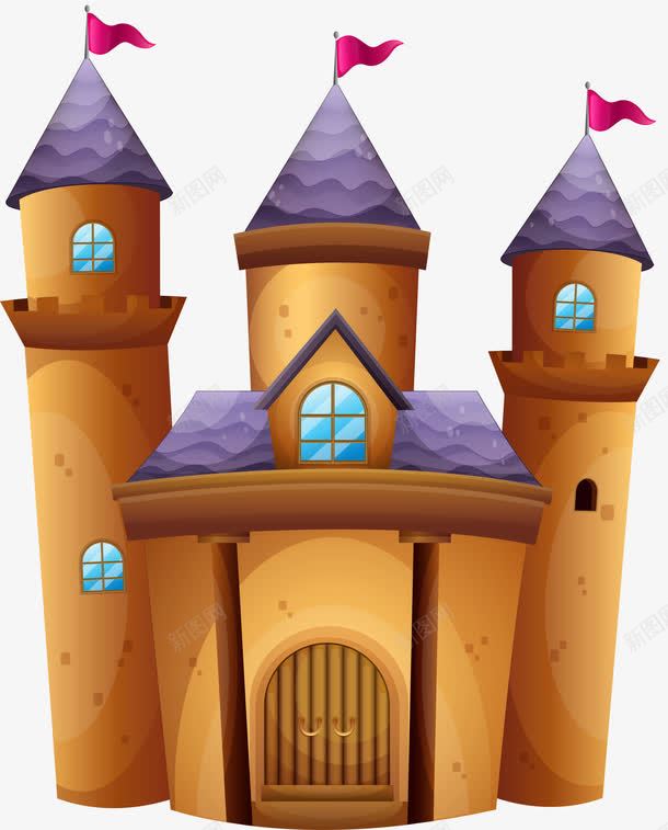咖啡色卡通城堡png免抠素材_新图网 https://ixintu.com 咖啡色城堡 建筑 梦幻城堡 欧式城堡 童话城堡 装饰图案