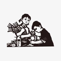 小孩研究勤奋素材