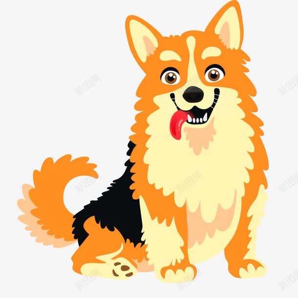 橙色毛发的卡通柴犬png免抠素材_新图网 https://ixintu.com 动物 卡通 可爱的狗 小狗 柴犬 橙色的狗