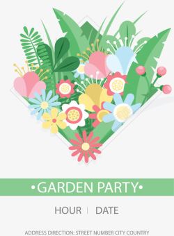 园丁派对美丽春天花束海报高清图片