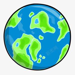 蔚蓝地球卡通地球矢量图高清图片
