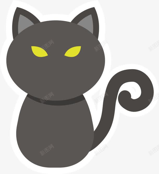 卡通黑猫png免抠素材_新图网 https://ixintu.com 卡通 黑猫