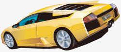 黄色汽车模型矢量图素材