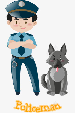 警察和警犬素材