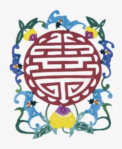 蝙蝠剪纸万寿无疆剪纸高清图片