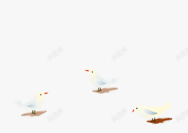 手绘的三只小鸟png免抠素材_新图网 https://ixintu.com 三只 动物 小鸟 手绘