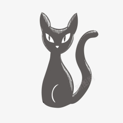 素描黑猫素材