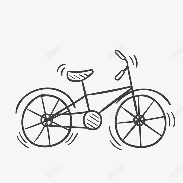 黑色手绘的自行车图标png_新图网 https://ixintu.com 交通 单车 卡通手绘 手绘自行车 自行车 装饰图 车子
