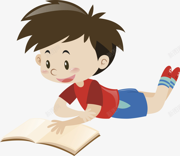 卡通微笑读书男孩png免抠素材_新图网 https://ixintu.com 世界读书日 书本 书籍 卡通男生 学习 文化 知识 读书男孩 阅读