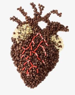 咖啡豆心脏器官素材
