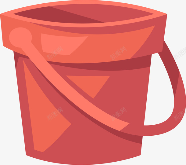 粉色塑料桶png免抠素材_新图网 https://ixintu.com 卡通装饰 塑料桶 小清新 扁平化 玩耍 矢量图案