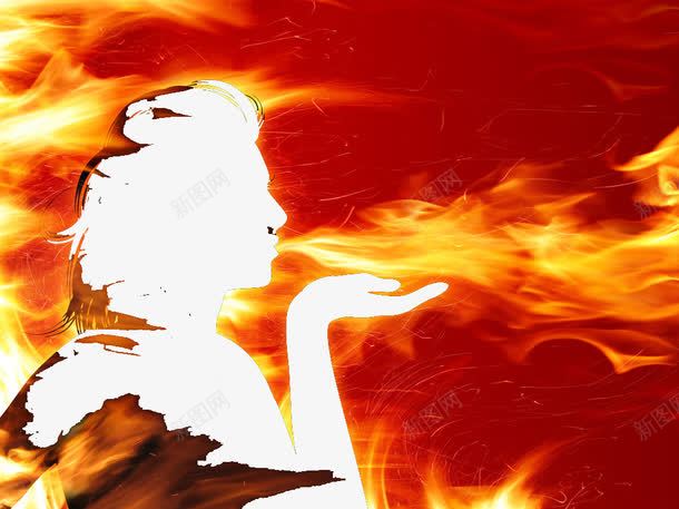喷火的女人png免抠素材_新图网 https://ixintu.com 女人 火光 火焰喷射 燃烧 红色