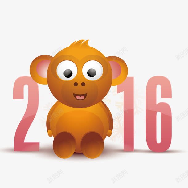 卡通可爱2016新年猴年图标png_新图网 https://ixintu.com 2016 卡通 可爱 新年 猴年