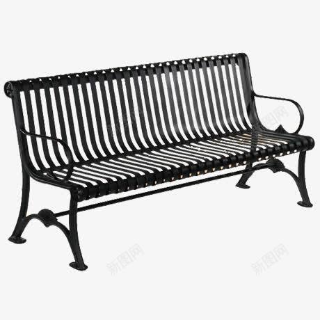 黑色铁质长椅png免抠素材_新图网 https://ixintu.com 产品实图 铁质 长椅 黑色