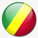 刚果共和国国旗国圆形世界旗图标图标