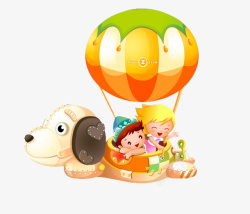 小狗热气球热气球高清图片