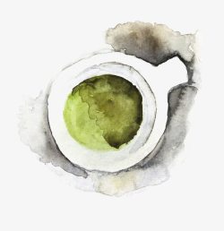 水彩绿茶抹茶矢量图素材