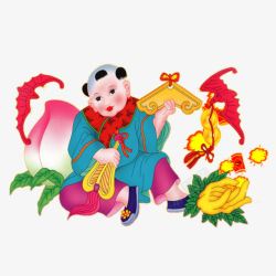 喜庆福娃招财童子素材