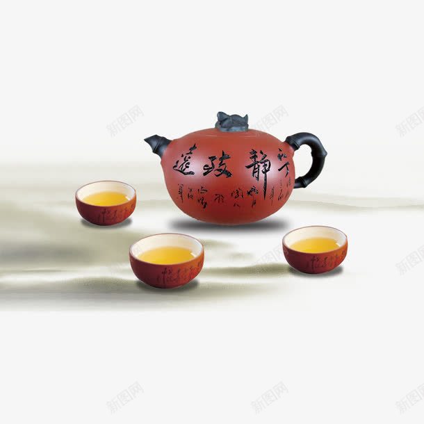 茶艺png免抠素材_新图网 https://ixintu.com 宁静致远 茶壶 茶杯 茶艺
