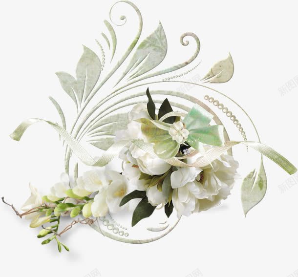 白色花纹花朵png免抠素材_新图网 https://ixintu.com 免抠 白色 素材 花朵 花纹