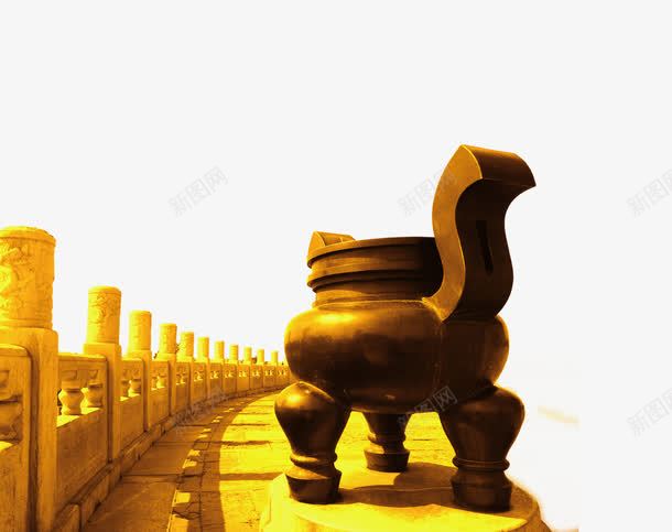 古鼎与城楼png免抠素材_新图网 https://ixintu.com 北京 古代 故宫 石雕