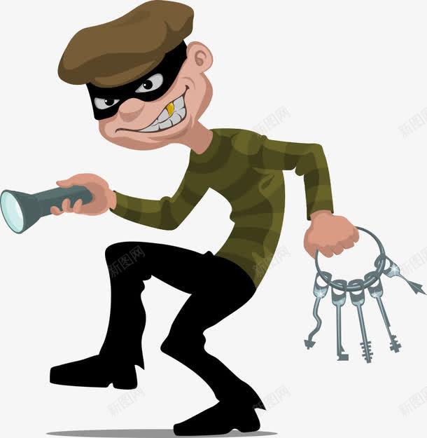 小偷png免抠素材_新图网 https://ixintu.com 人物 人物插画 卡通人物 小偷 眼罩的小偷 矢量人物 警察抓贼