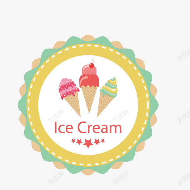 淡色三个冰淇淋图标矢量图eps_新图网 https://ixintu.com 三个冰淇淋 冰淇淋 冷饮 卡通 图案 夏天 夏日 小清新 彩色 简约 装饰 食物 矢量图