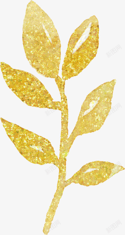 金色树叶png免抠素材_新图网 https://ixintu.com 创意 树叶 植物 环保 金色
