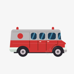 红色白色医疗救护车矢量图素材