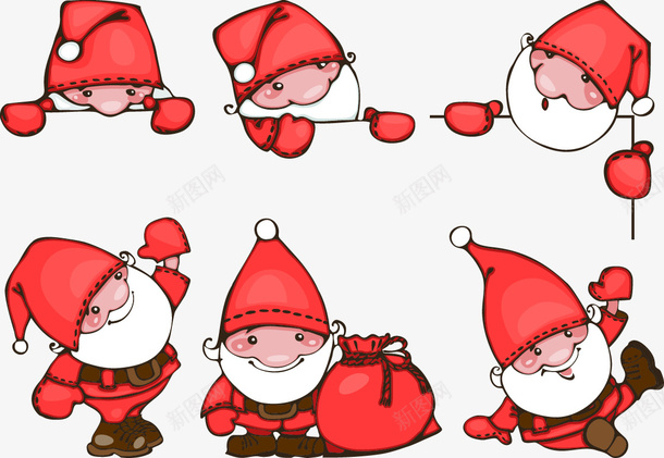 卡通圣诞老人矢量图ai免抠素材_新图网 https://ixintu.com 卡通 圣诞老人 礼物 矢量图