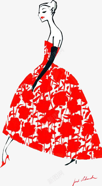 女士红裙子png免抠素材_新图网 https://ixintu.com 女士 服装 素材 装饰 设计稿