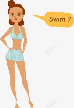 swim泳装女游泳健身了解一下矢量图高清图片