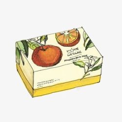 橙子盒手绘水果盒高清图片