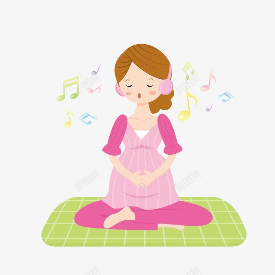 听音乐练瑜伽的女孩png免抠素材_新图网 https://ixintu.com 女孩 瑜伽 音乐