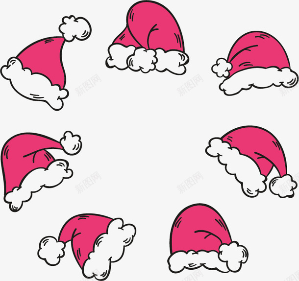 红色卡通圣诞帽装饰图案png免抠素材_新图网 https://ixintu.com 免扣PNG 卡通 圣诞帽 红色 装饰图案