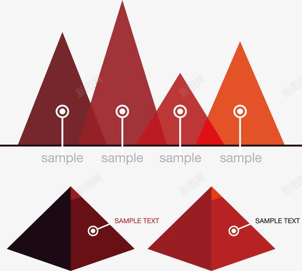 三角几何信息图表png免抠素材_新图网 https://ixintu.com 三角 信息图表 几何 矢量素材 立体 面积图