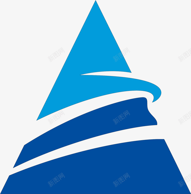 蓝色三角标志矢量图ai免抠素材_新图网 https://ixintu.com 三角 创意三角 标志设计 蓝色 矢量图
