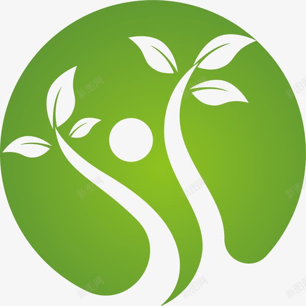 创意绿色幼苗标志png免抠素材_新图网 https://ixintu.com 创意 幼苗 标志 绿色