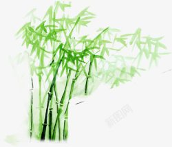 嫩绿色手绘竹叶装饰素材