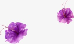 紫色手绘花朵海报素材