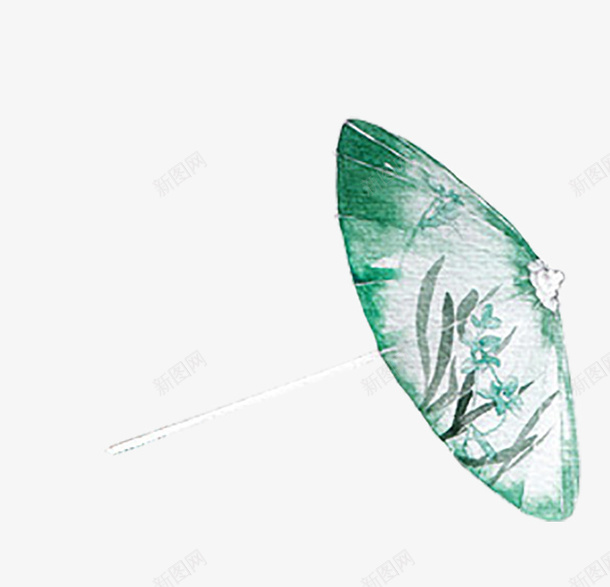 绿色插画伞png免抠素材_新图网 https://ixintu.com 插画 水墨元素 水彩 绿色 艺术