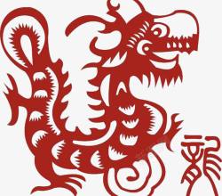 红色中国龙装饰元素素材