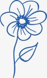 一朵蓝色的花png免抠素材_新图网 https://ixintu.com 一朵花 手绘花朵 蓝色线条