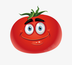 卡通红色番茄表情矢量图素材